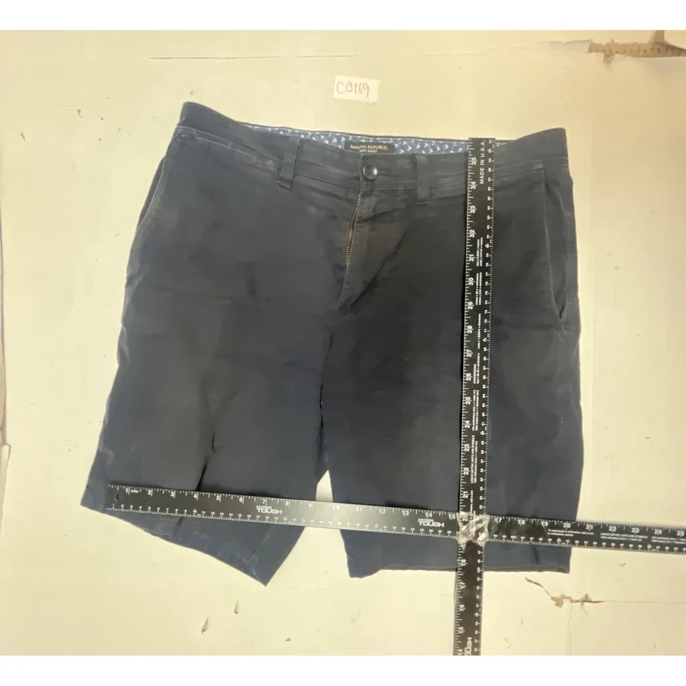 Banana Republic Aiden Short Mens 31 Navy‎ Blue Cotton Slim Fit Chino Shorts